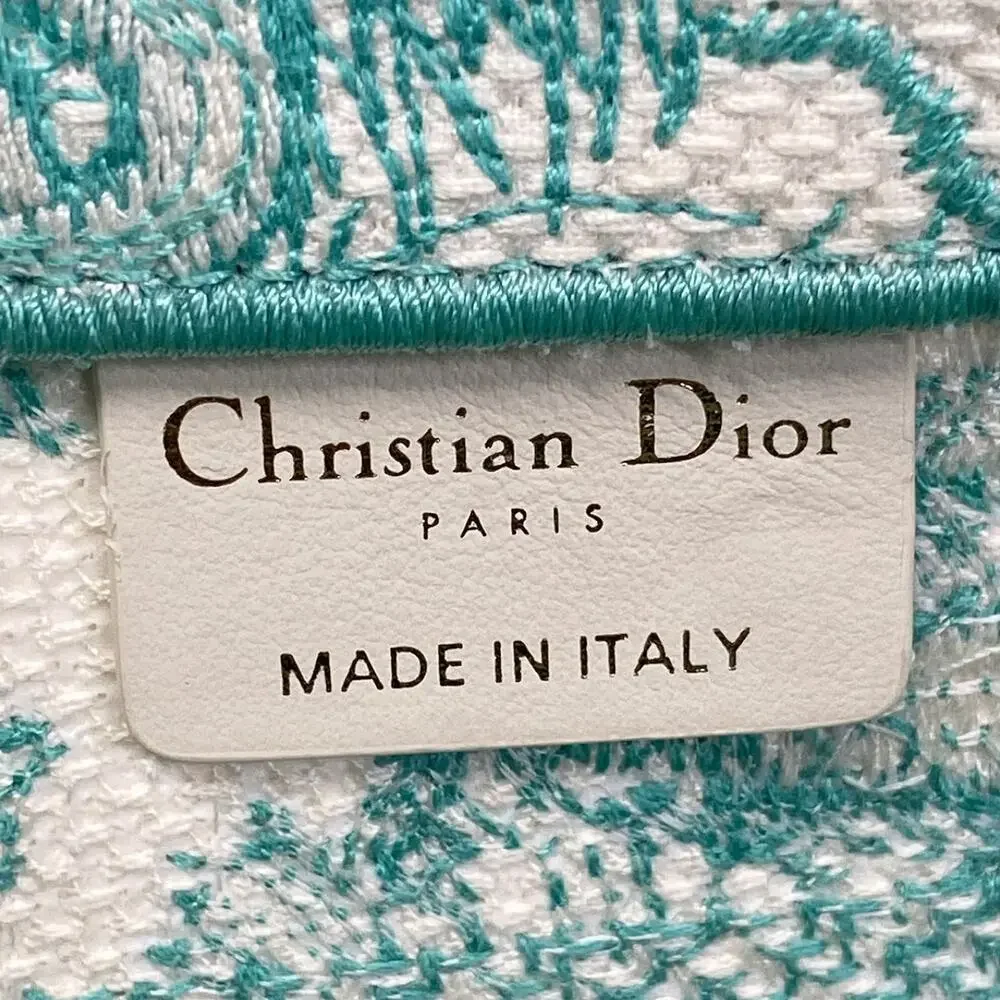 Christian Dior Pannier Chapeau Tote Bag Light Green White